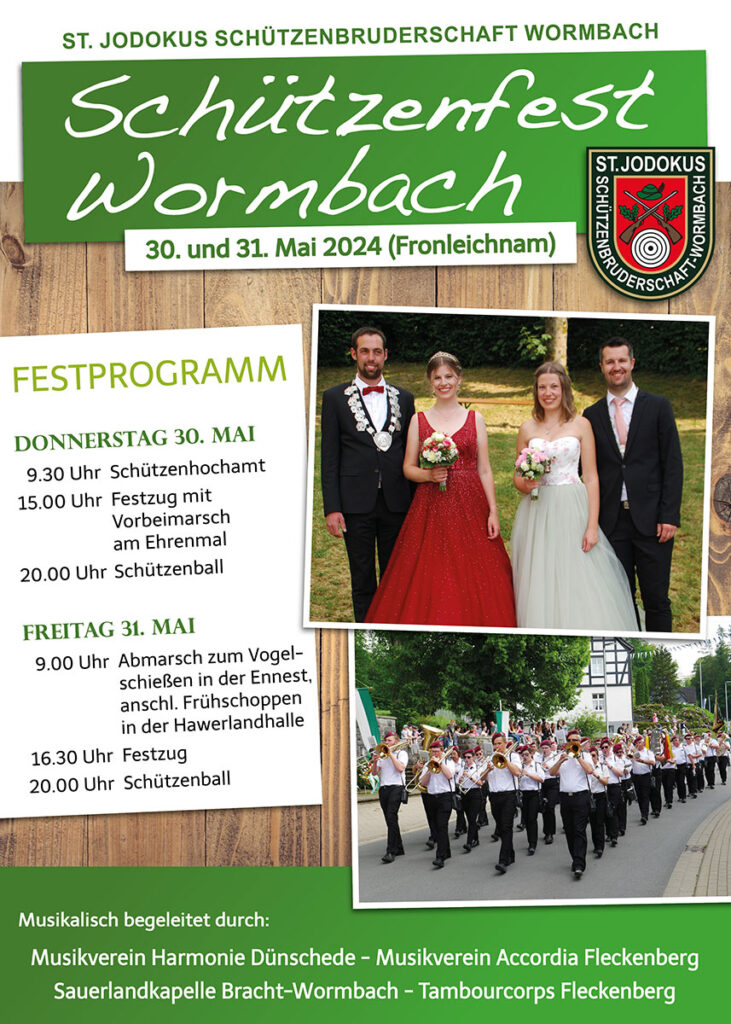 Plakat Schützenfest Wormbach 2024